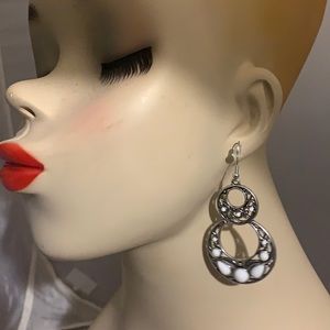 White drop earrings